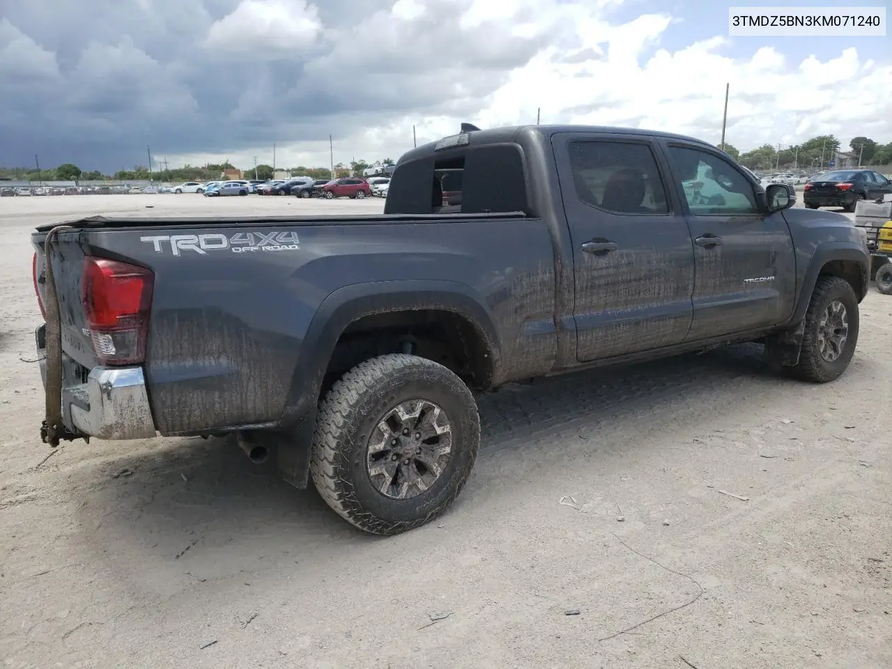 2019 Toyota Tacoma Double Cab VIN: 3TMDZ5BN3KM071240 Lot: 63014235