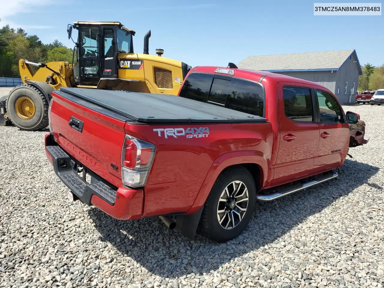 2021 Toyota Tacoma Double Cab VIN: 3TMCZ5AN8MM378483 Lot: 55625735