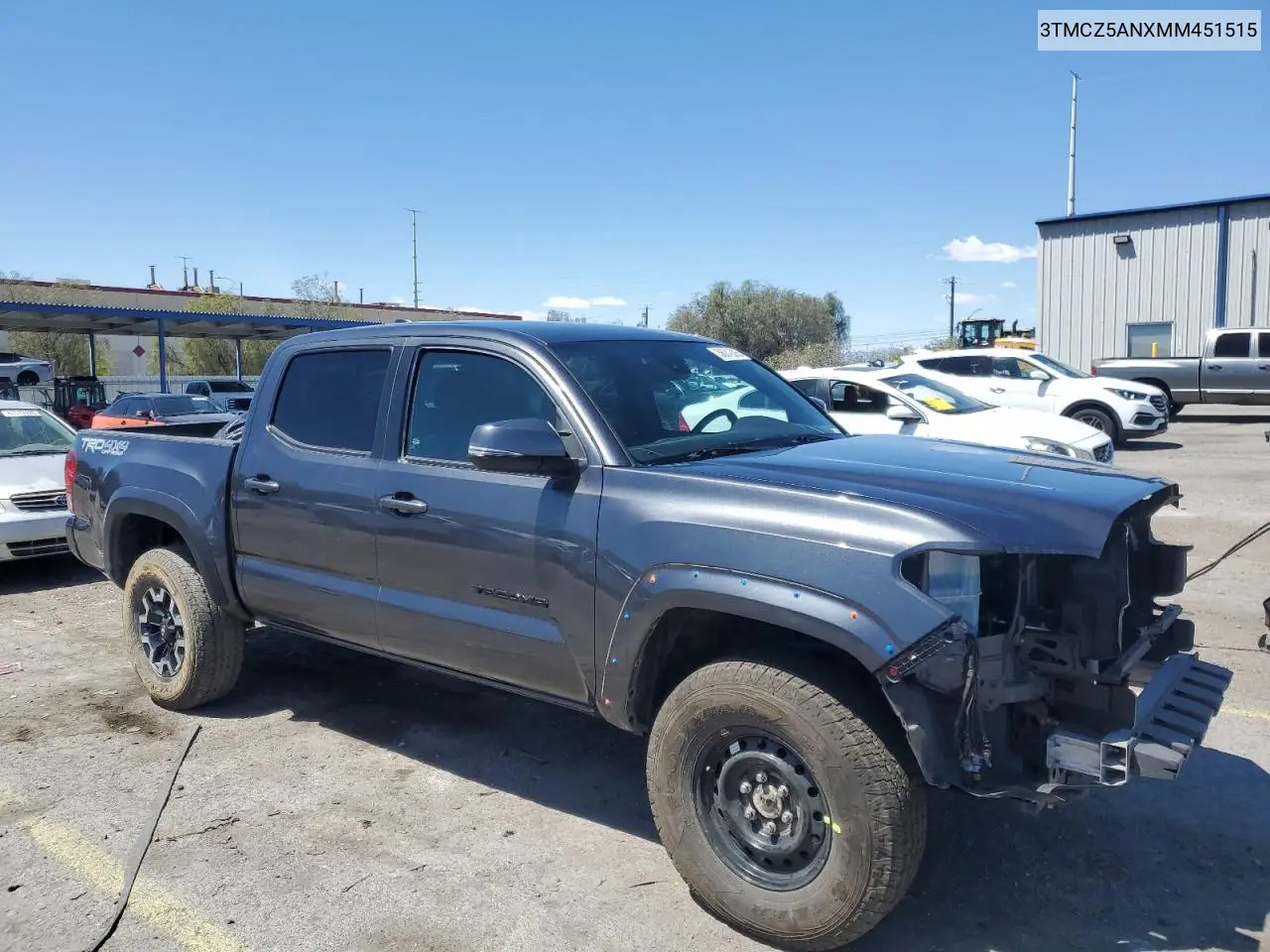 2021 Toyota Tacoma Double Cab VIN: 3TMCZ5ANXMM451515 Lot: 56312335