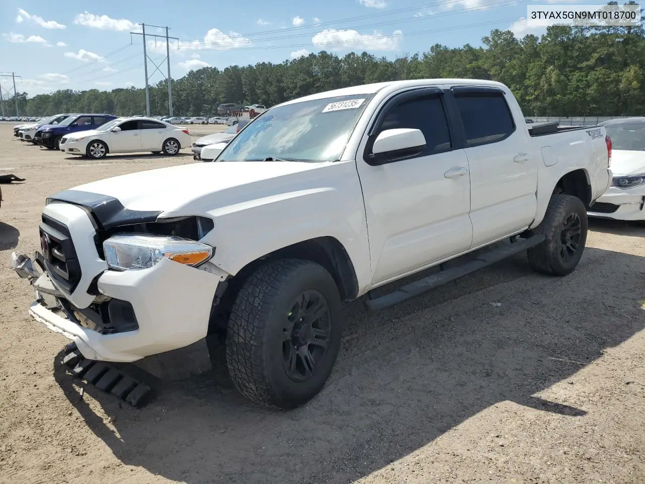 2021 Toyota Tacoma Double Cab VIN: 3TYAX5GN9MT018700 Lot: 56731235