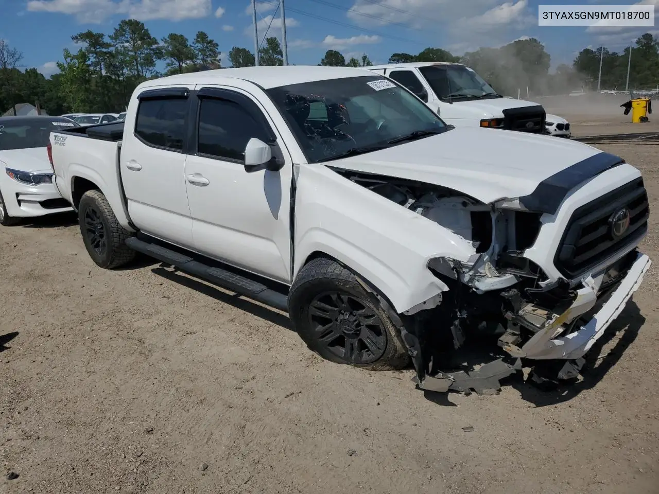 2021 Toyota Tacoma Double Cab VIN: 3TYAX5GN9MT018700 Lot: 56731235