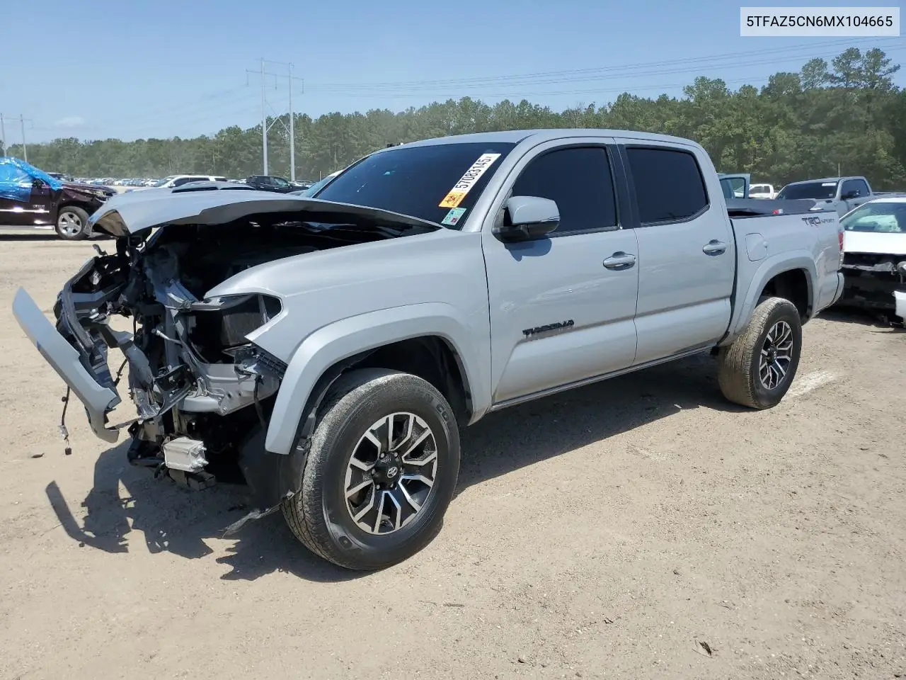 2021 Toyota Tacoma Double Cab VIN: 5TFAZ5CN6MX104665 Lot: 57083145