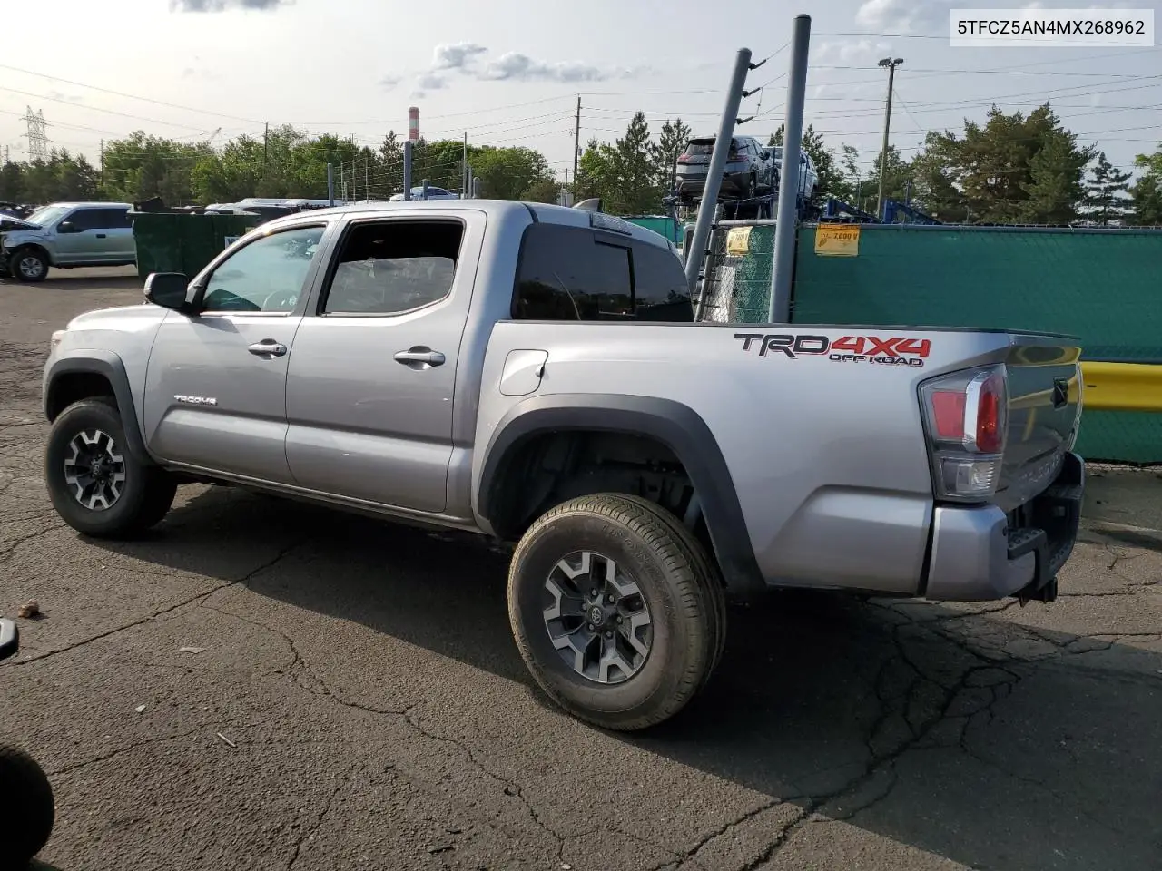 2021 Toyota Tacoma Double Cab VIN: 5TFCZ5AN4MX268962 Lot: 58923735