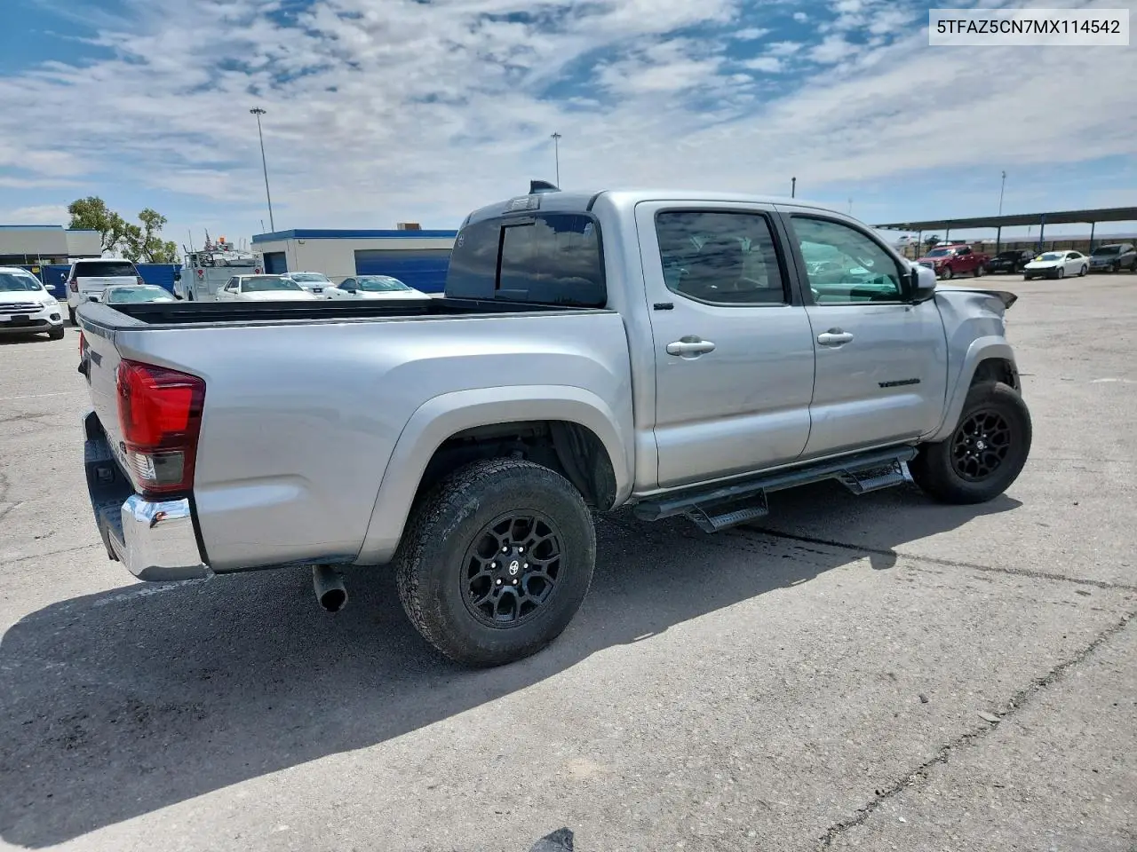 2021 Toyota Tacoma Double Cab VIN: 5TFAZ5CN7MX114542 Lot: 62760905