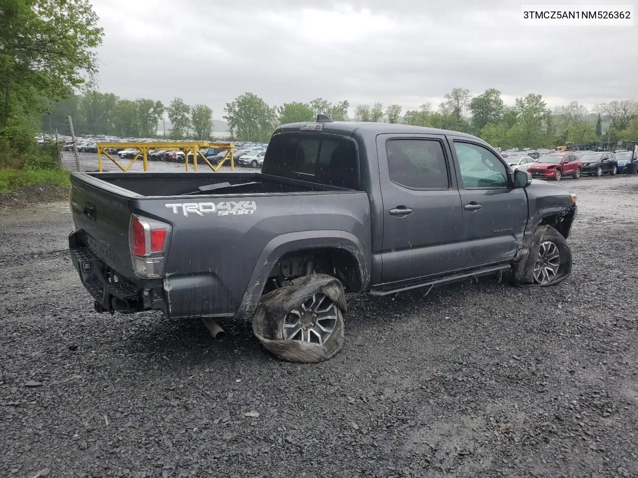 2022 Toyota Tacoma Double Cab VIN: 3TMCZ5AN1NM526362 Lot: 55256815