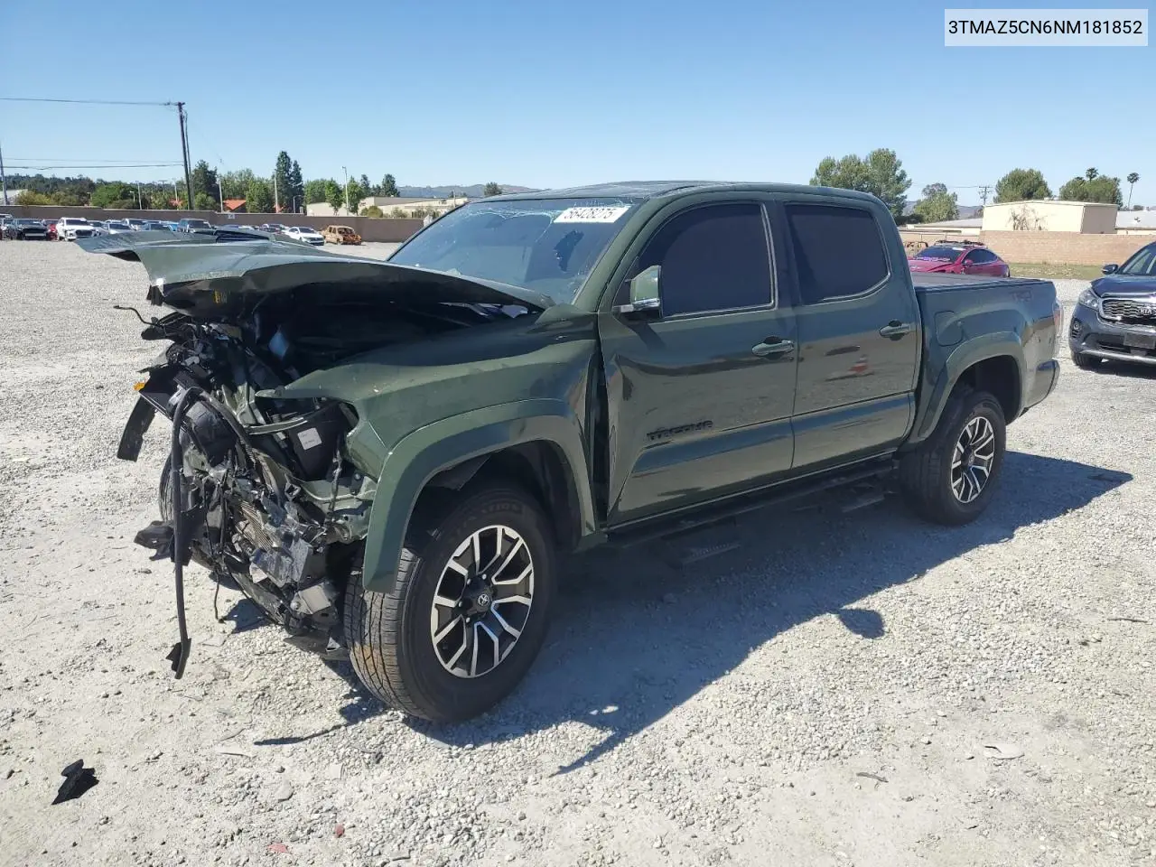 2022 Toyota Tacoma Double Cab VIN: 3TMAZ5CN6NM181852 Lot: 56428275