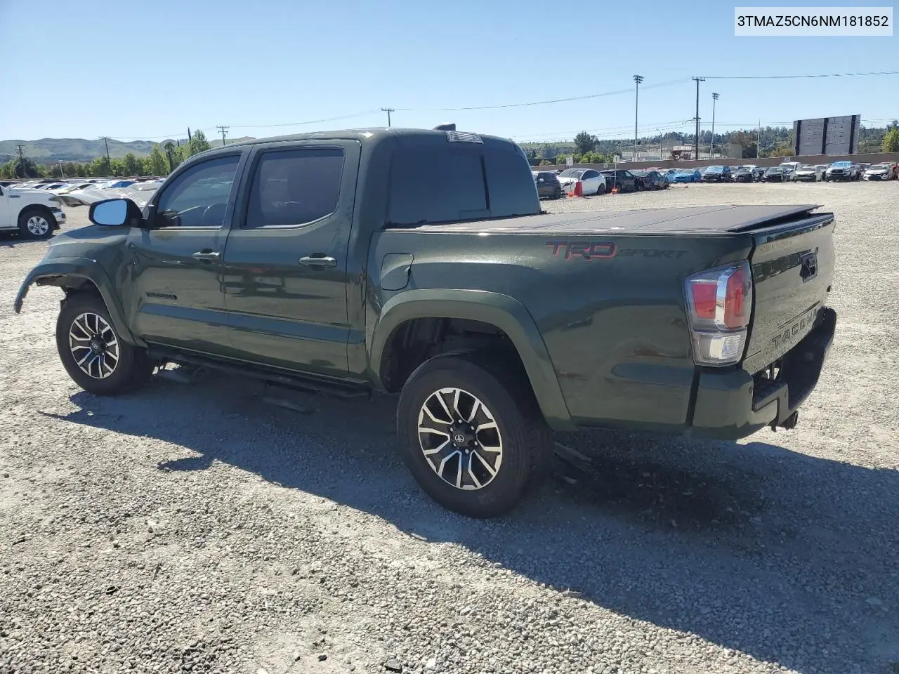 2022 Toyota Tacoma Double Cab VIN: 3TMAZ5CN6NM181852 Lot: 56428275