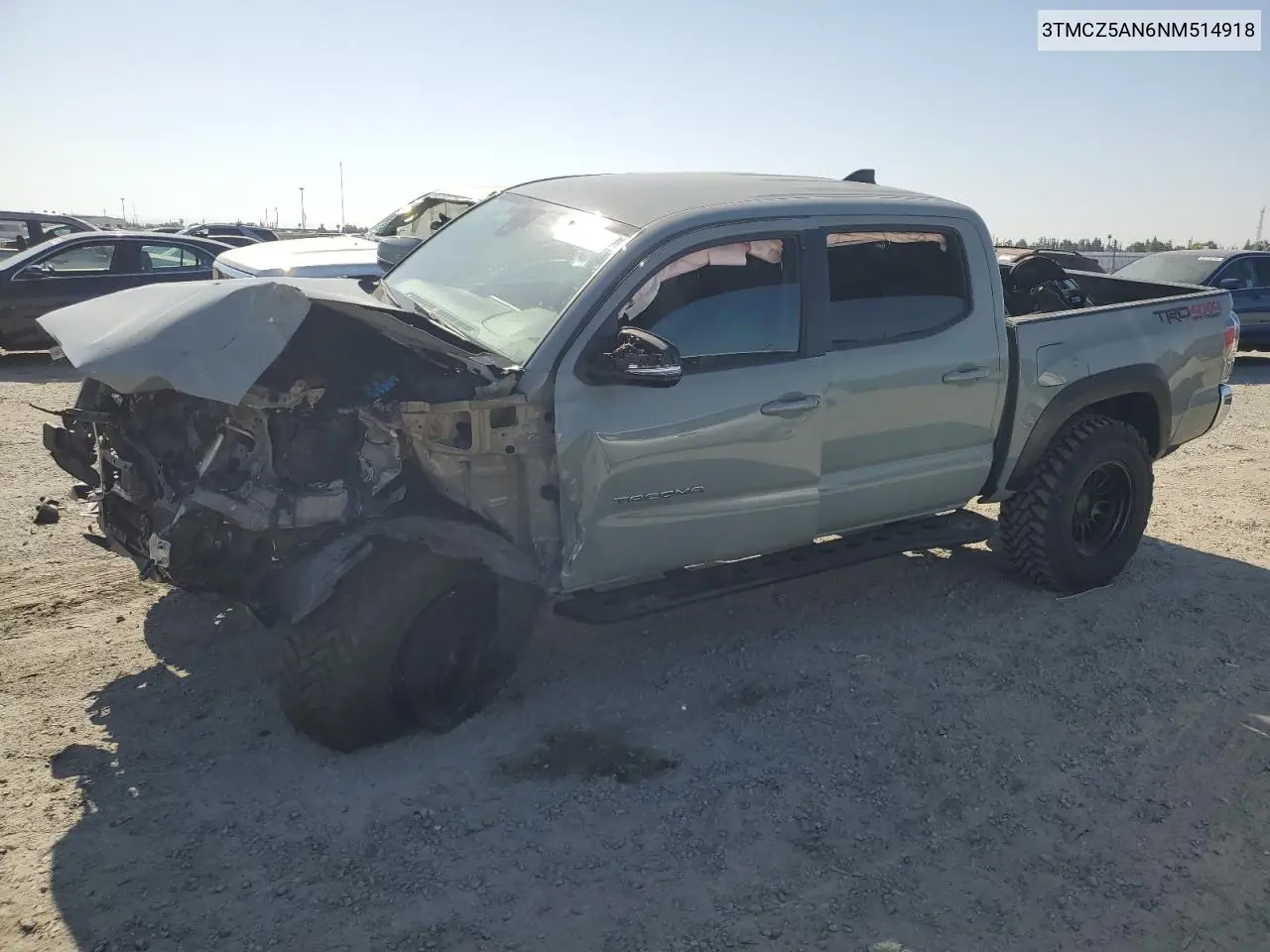 2022 Toyota Tacoma Double Cab VIN: 3TMCZ5AN6NM514918 Lot: 62371075