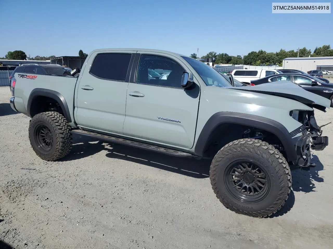 2022 Toyota Tacoma Double Cab VIN: 3TMCZ5AN6NM514918 Lot: 62371075
