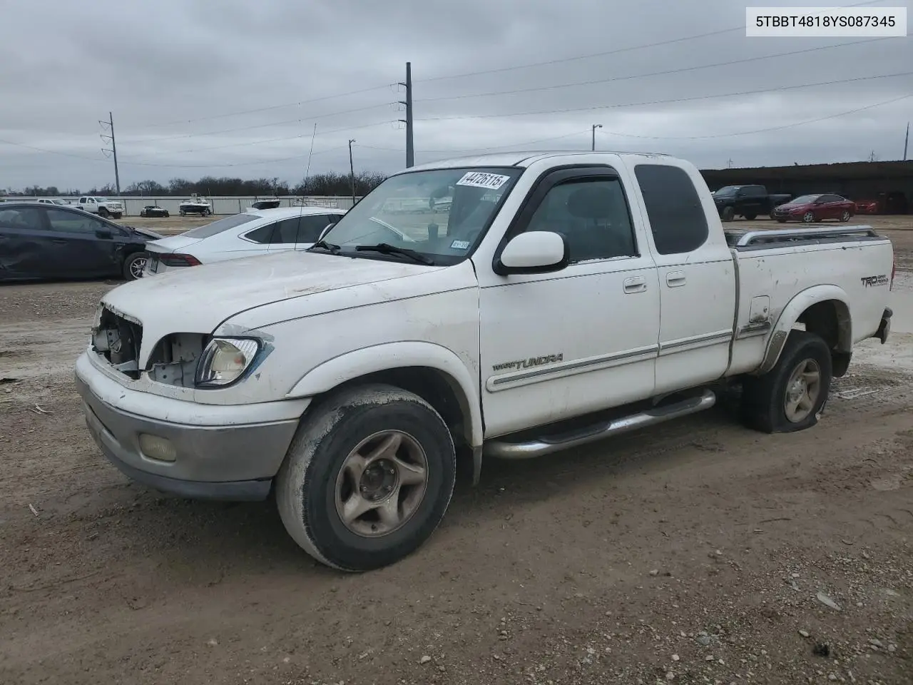 2000 Toyota Tundra Access Cab Limited VIN: 5TBBT4818YS087345 Lot: 44726115