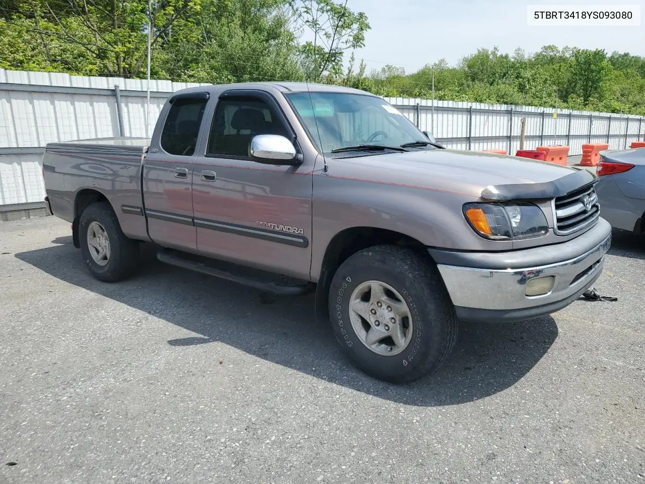 2000 Toyota Tundra Access Cab VIN: 5TBRT3418YS093080 Lot: 55851075