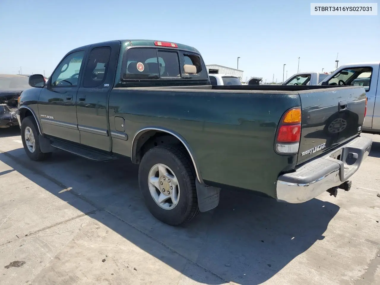 2000 Toyota Tundra Access Cab VIN: 5TBRT3416YS027031 Lot: 61985545