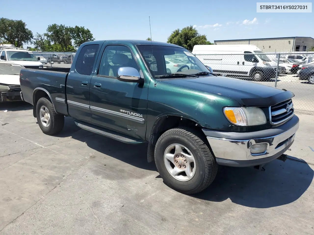2000 Toyota Tundra Access Cab VIN: 5TBRT3416YS027031 Lot: 61985545