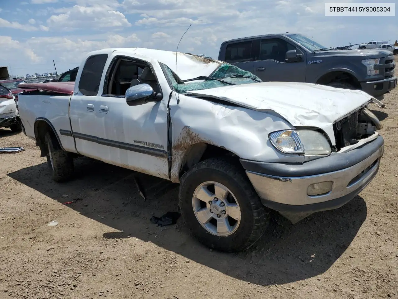 2000 Toyota Tundra Access Cab VIN: 5TBBT4415YS005304 Lot: 62937545