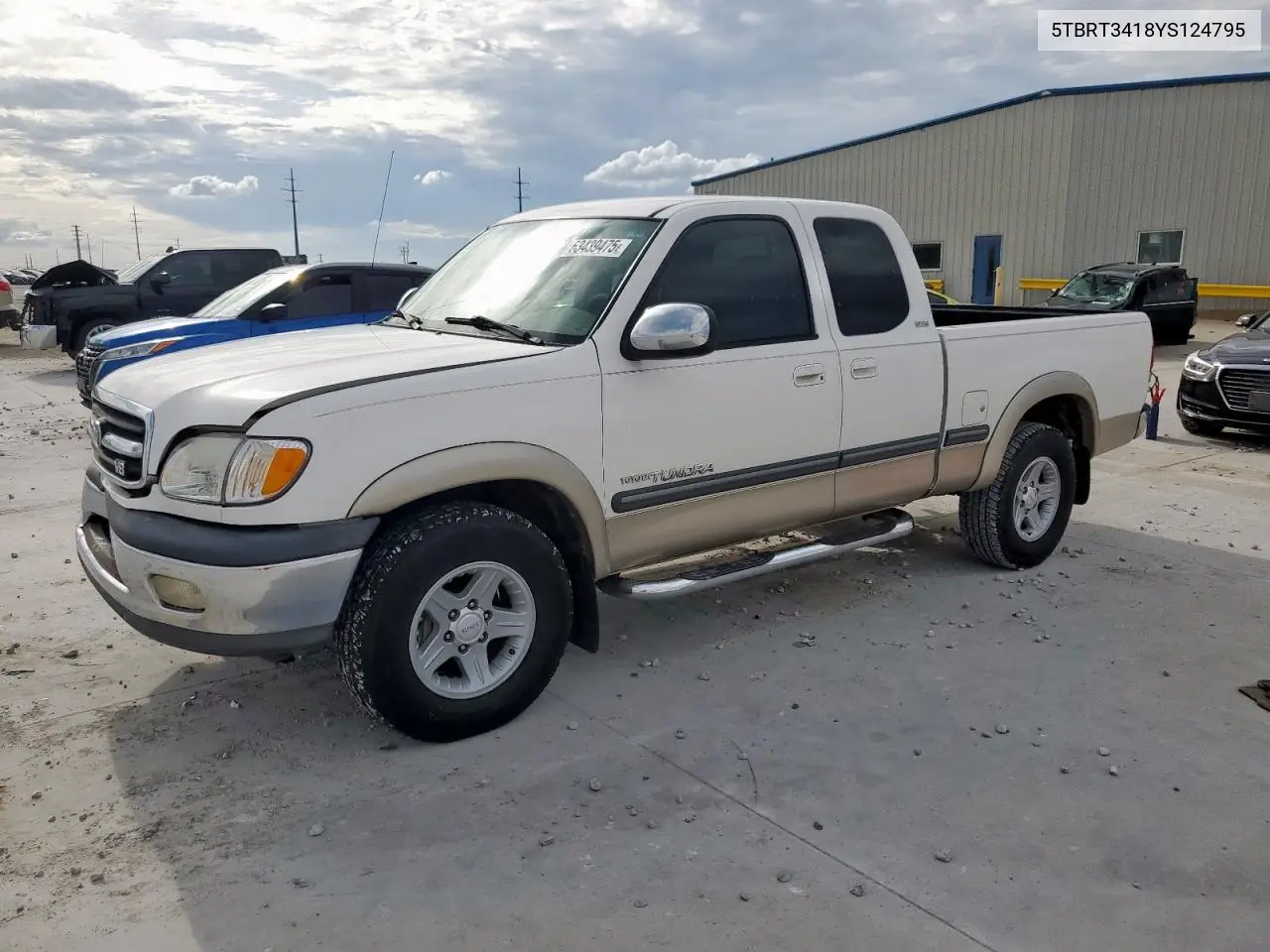 2000 Toyota Tundra Access Cab VIN: 5TBRT3418YS124795 Lot: 63439475