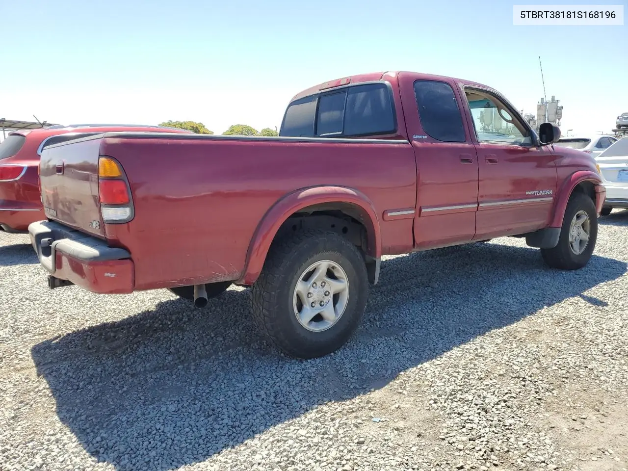 2001 Toyota Tundra Access Cab Limited VIN: 5TBRT38181S168196 Lot: 63094165