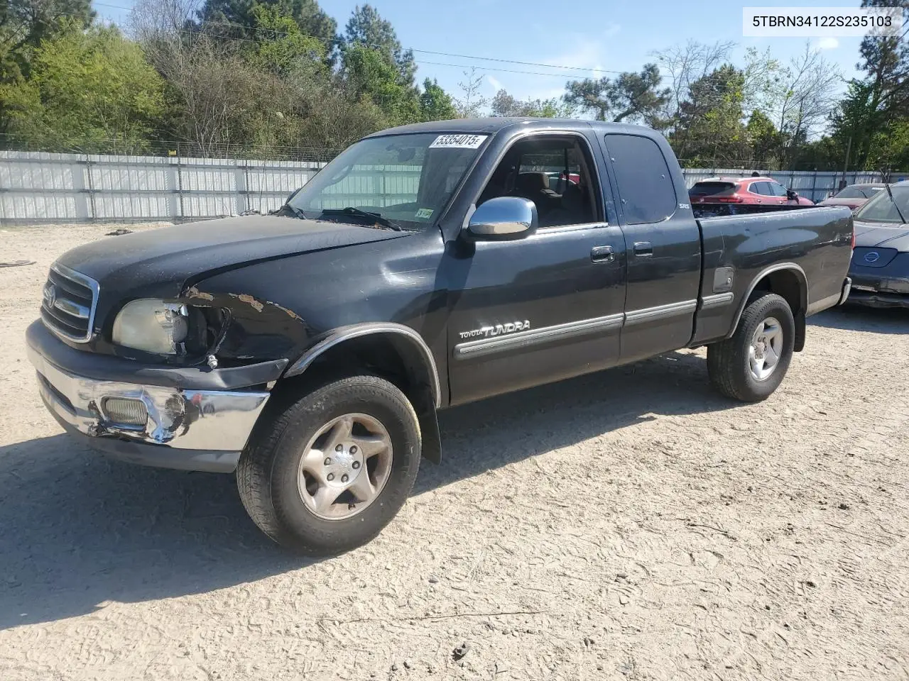 2002 Toyota Tundra Access Cab Sr5 VIN: 5TBRN34122S235103 Lot: 53354015