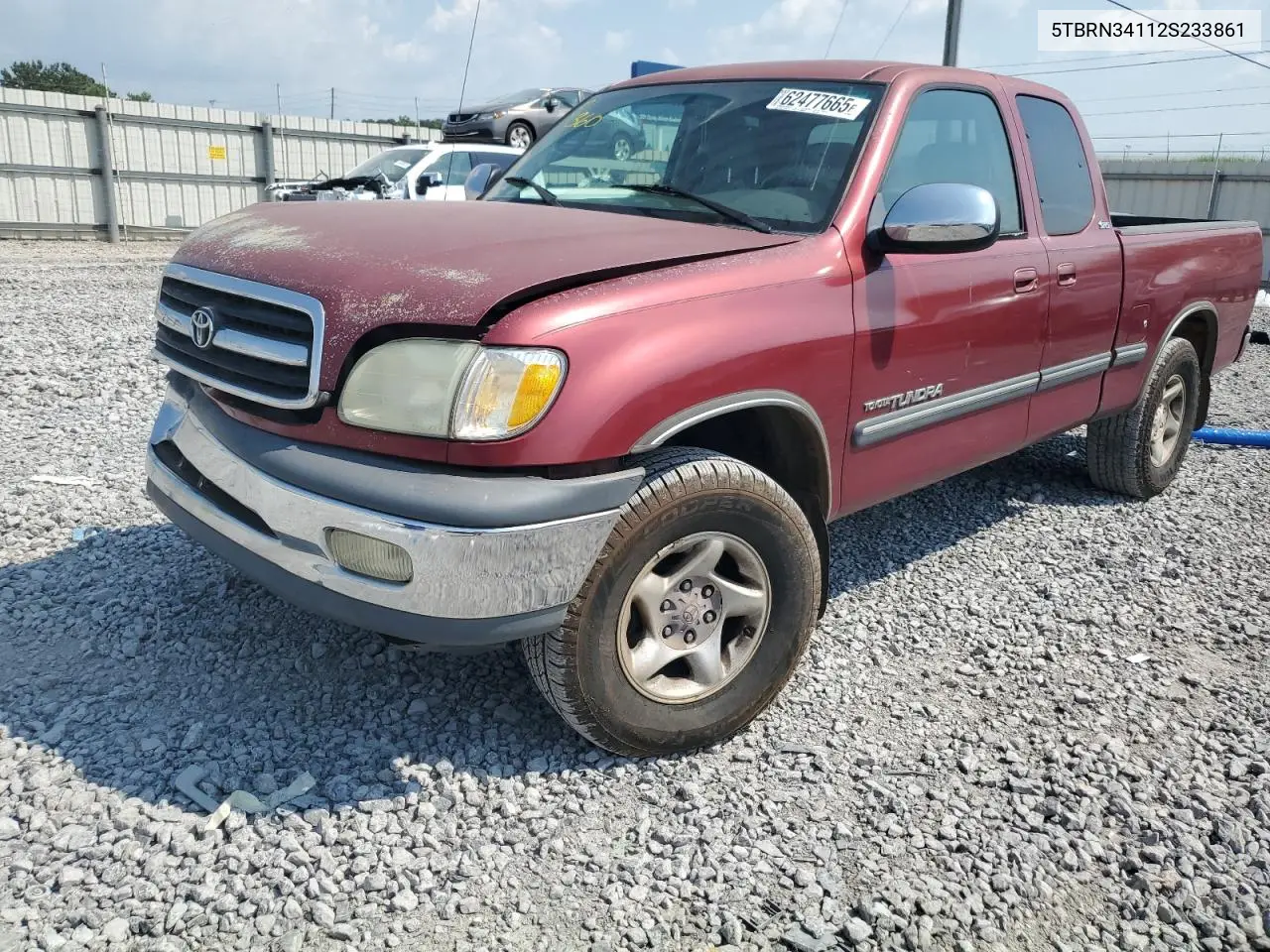 2002 Toyota Tundra Access Cab Sr5 VIN: 5TBRN34112S233861 Lot: 62477665