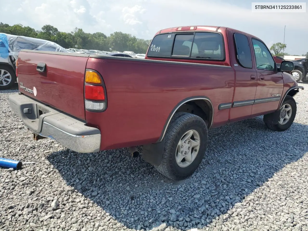 2002 Toyota Tundra Access Cab Sr5 VIN: 5TBRN34112S233861 Lot: 62477665