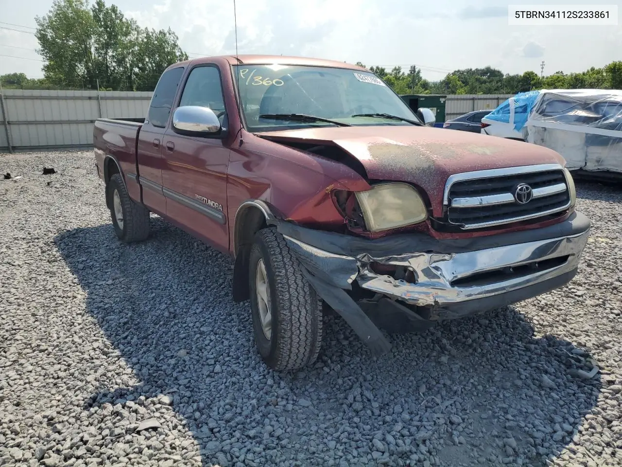 2002 Toyota Tundra Access Cab Sr5 VIN: 5TBRN34112S233861 Lot: 62477665