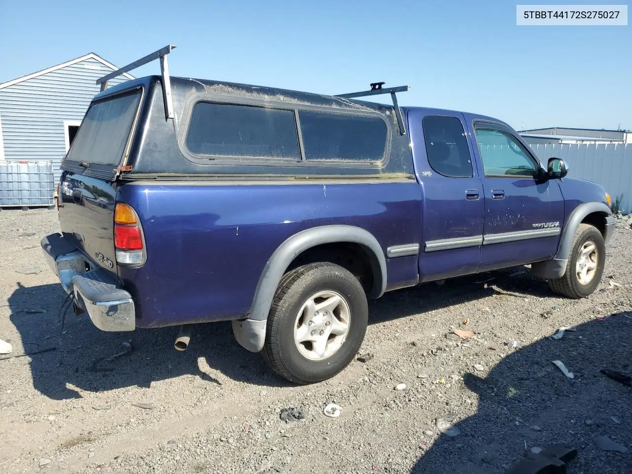 2002 Toyota Tundra Access Cab VIN: 5TBBT44172S275027 Lot: 62711445