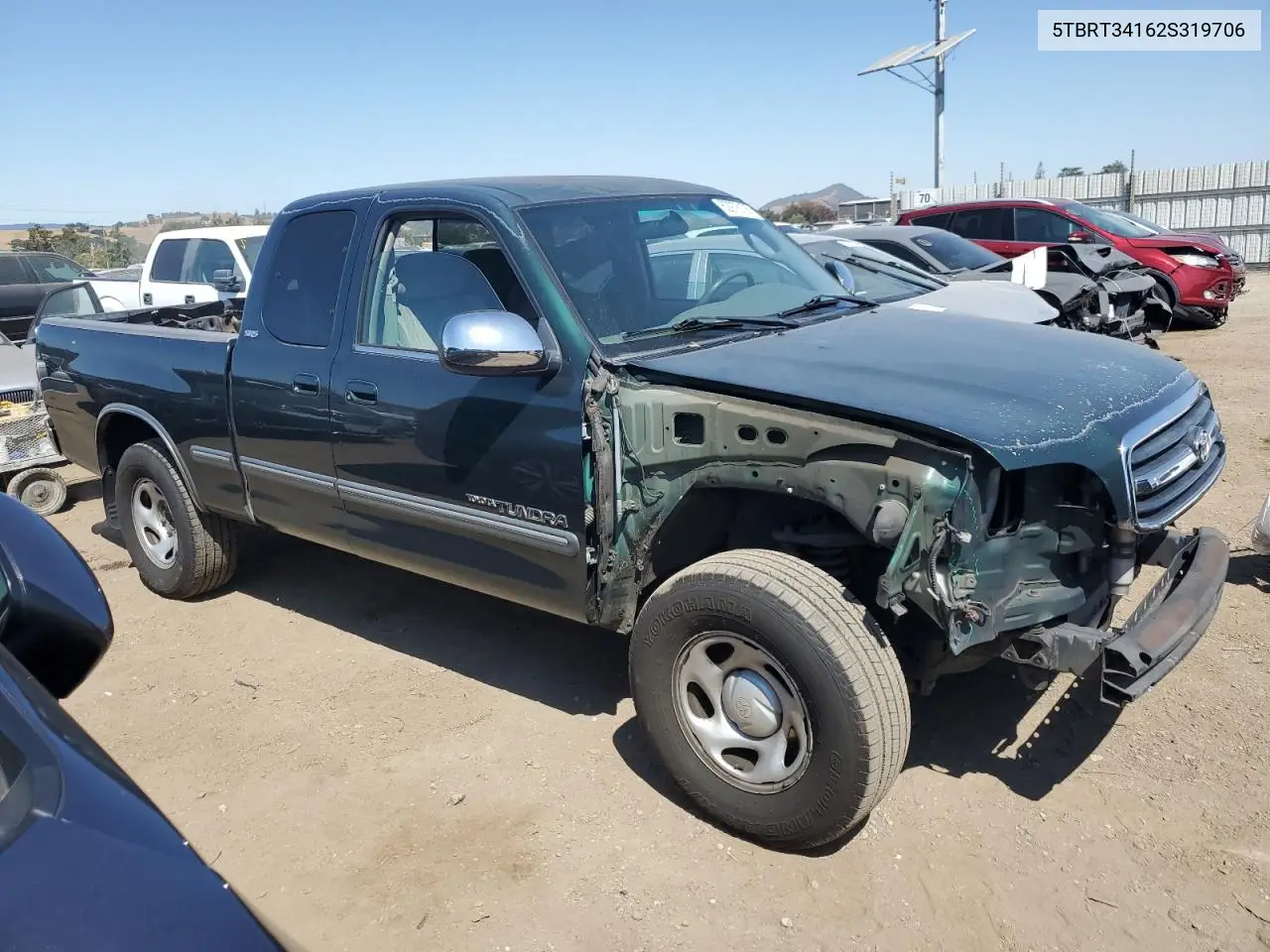 2002 Toyota Tundra Access Cab VIN: 5TBRT34162S319706 Lot: 62978105