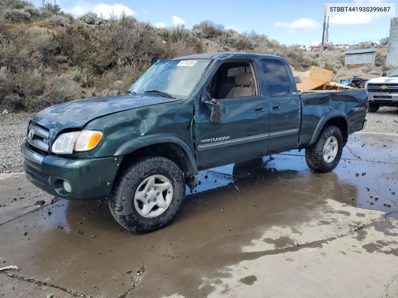 2003 Toyota Tundra Access Cab Sr5 VIN: 5TBBT44193S399687 Lot: 51774295