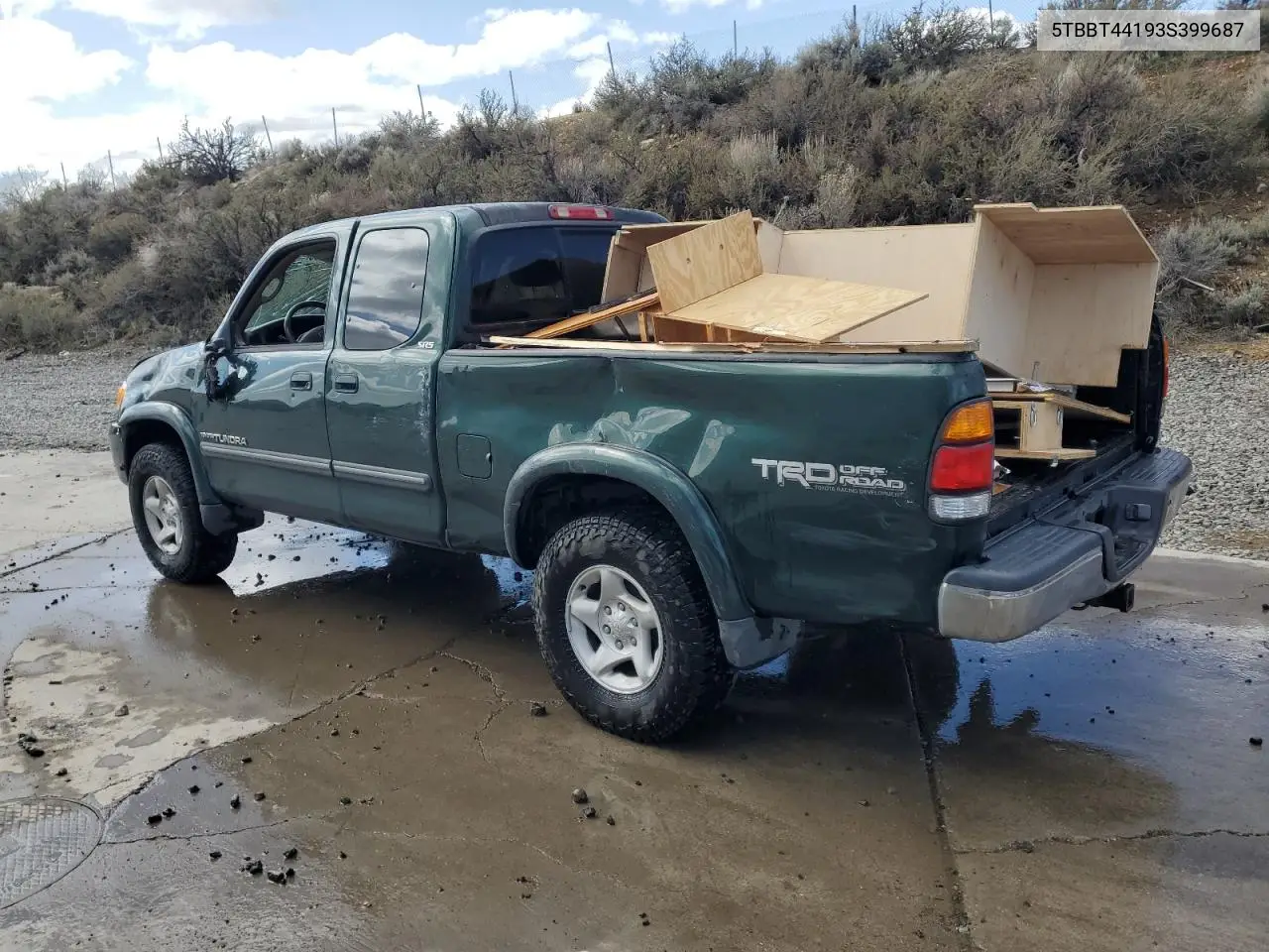 2003 Toyota Tundra Access Cab Sr5 VIN: 5TBBT44193S399687 Lot: 51774295