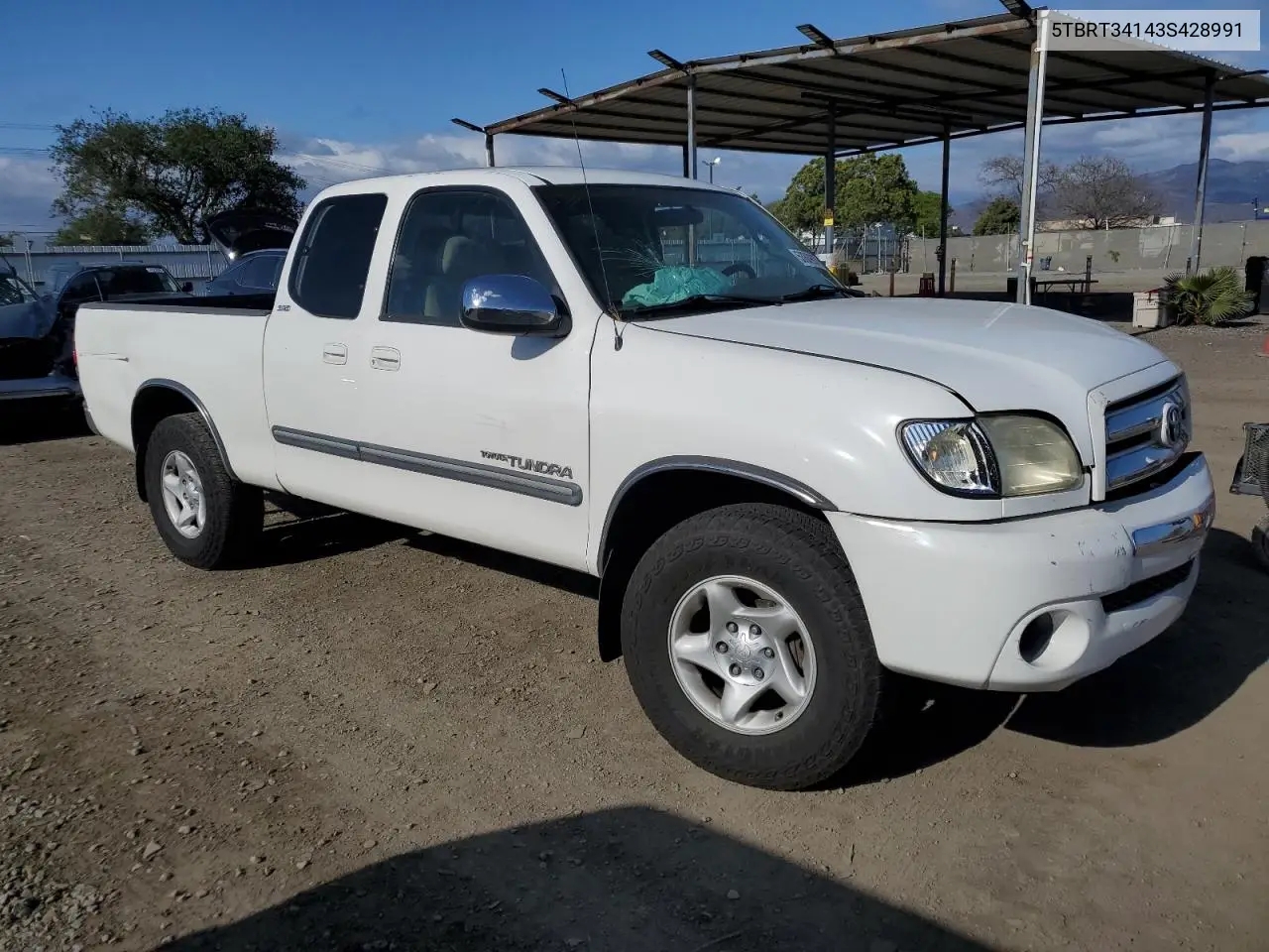 2003 Toyota Tundra Access Cab Sr5 VIN: 5TBRT34143S428991 Lot: 53809975