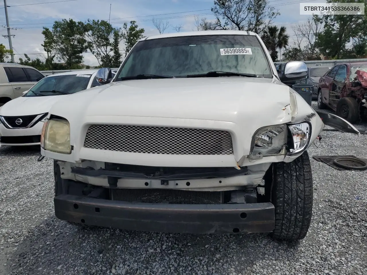 2003 Toyota Tundra Access Cab Sr5 VIN: 5TBRT34153S366386 Lot: 56590885