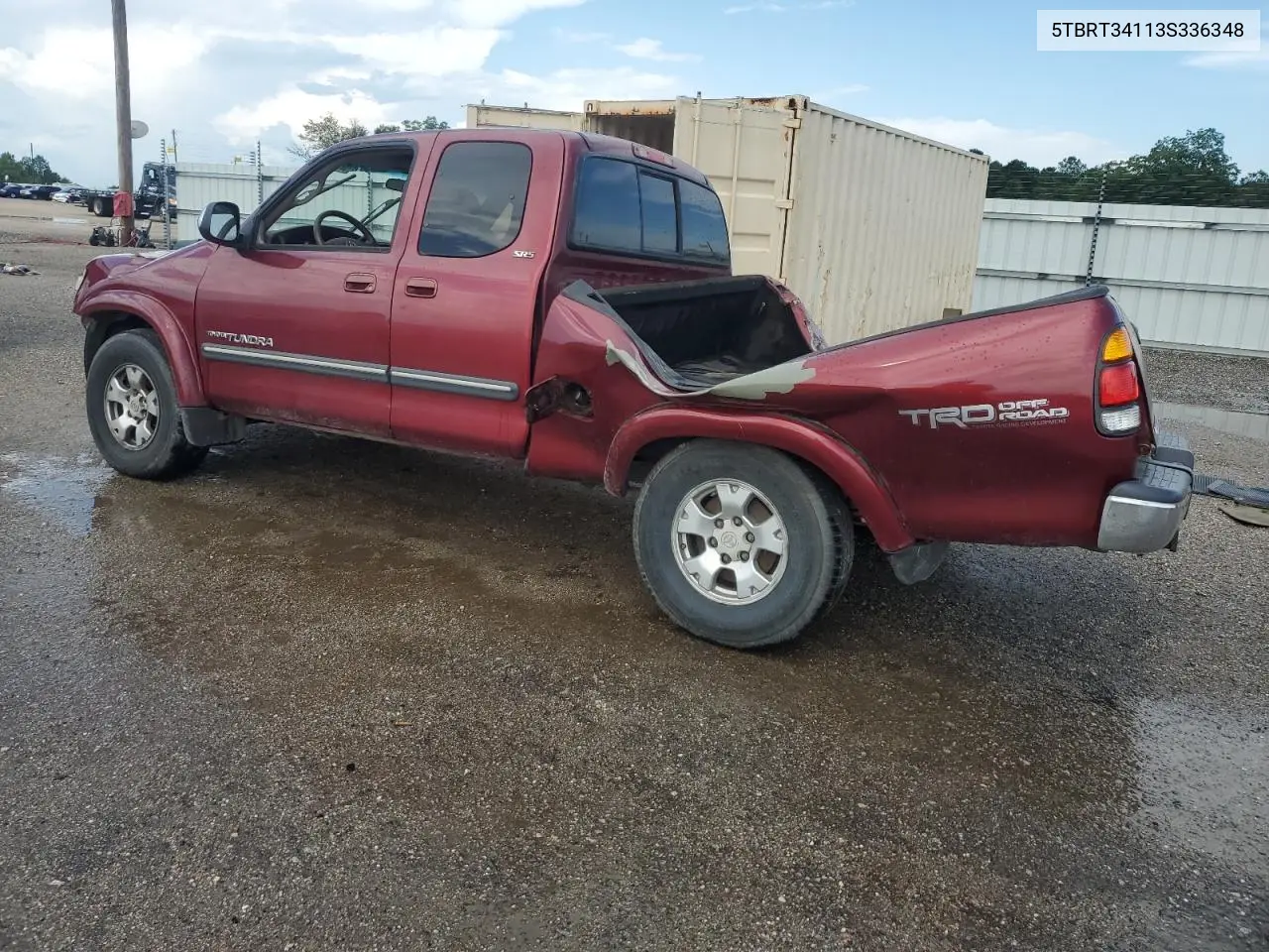 2003 Toyota Tundra Access Cab Sr5 VIN: 5TBRT34113S336348 Lot: 62422265