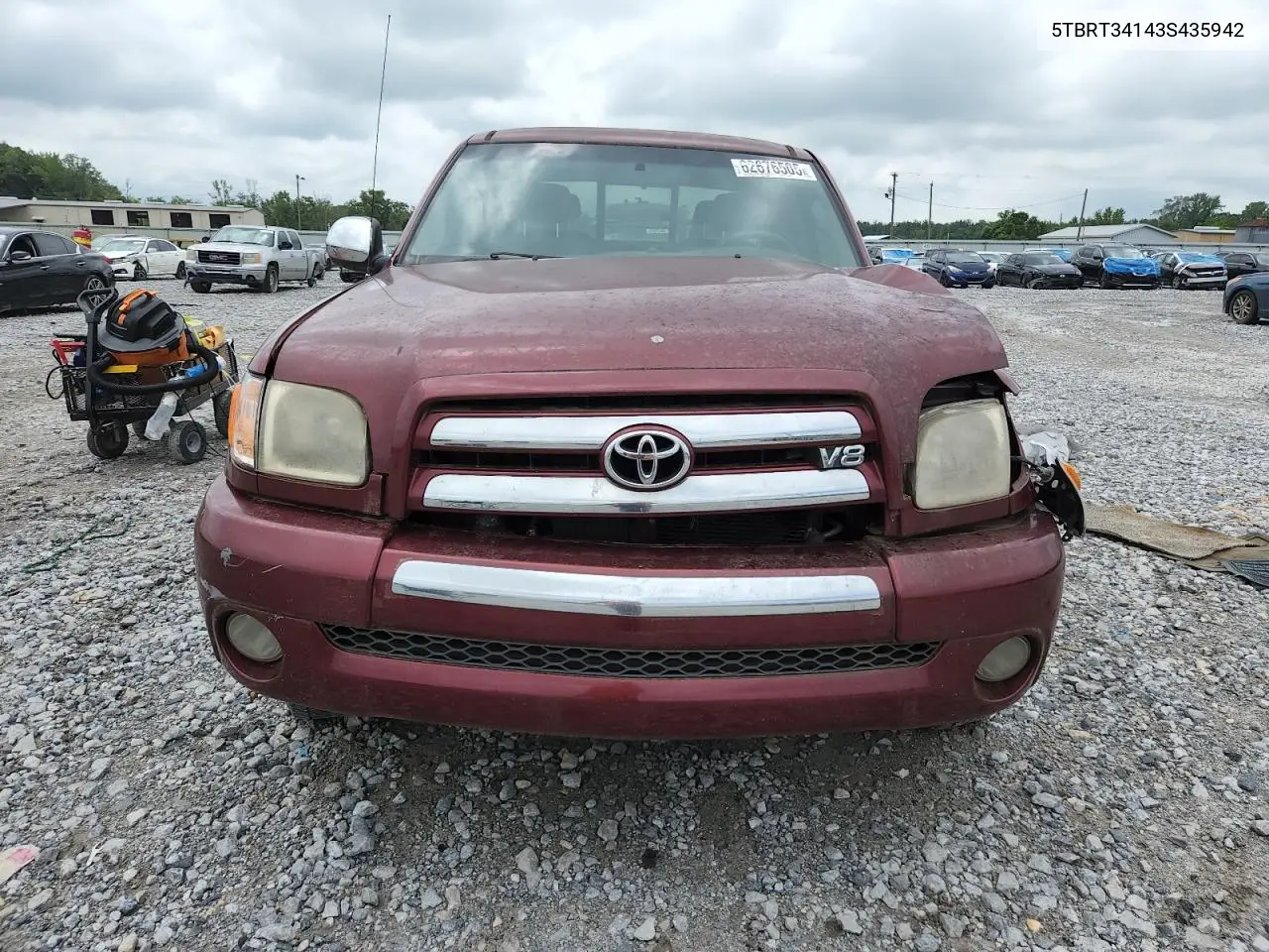 2003 Toyota Tundra Access Cab Sr5 VIN: 5TBRT34143S435942 Lot: 62676505