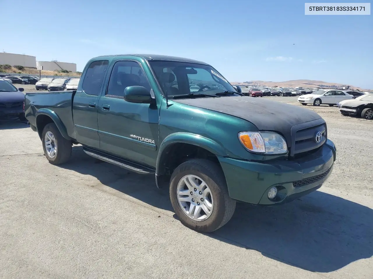 2003 Toyota Tundra Access Cab Limited VIN: 5TBRT38183S334171 Lot: 62878575