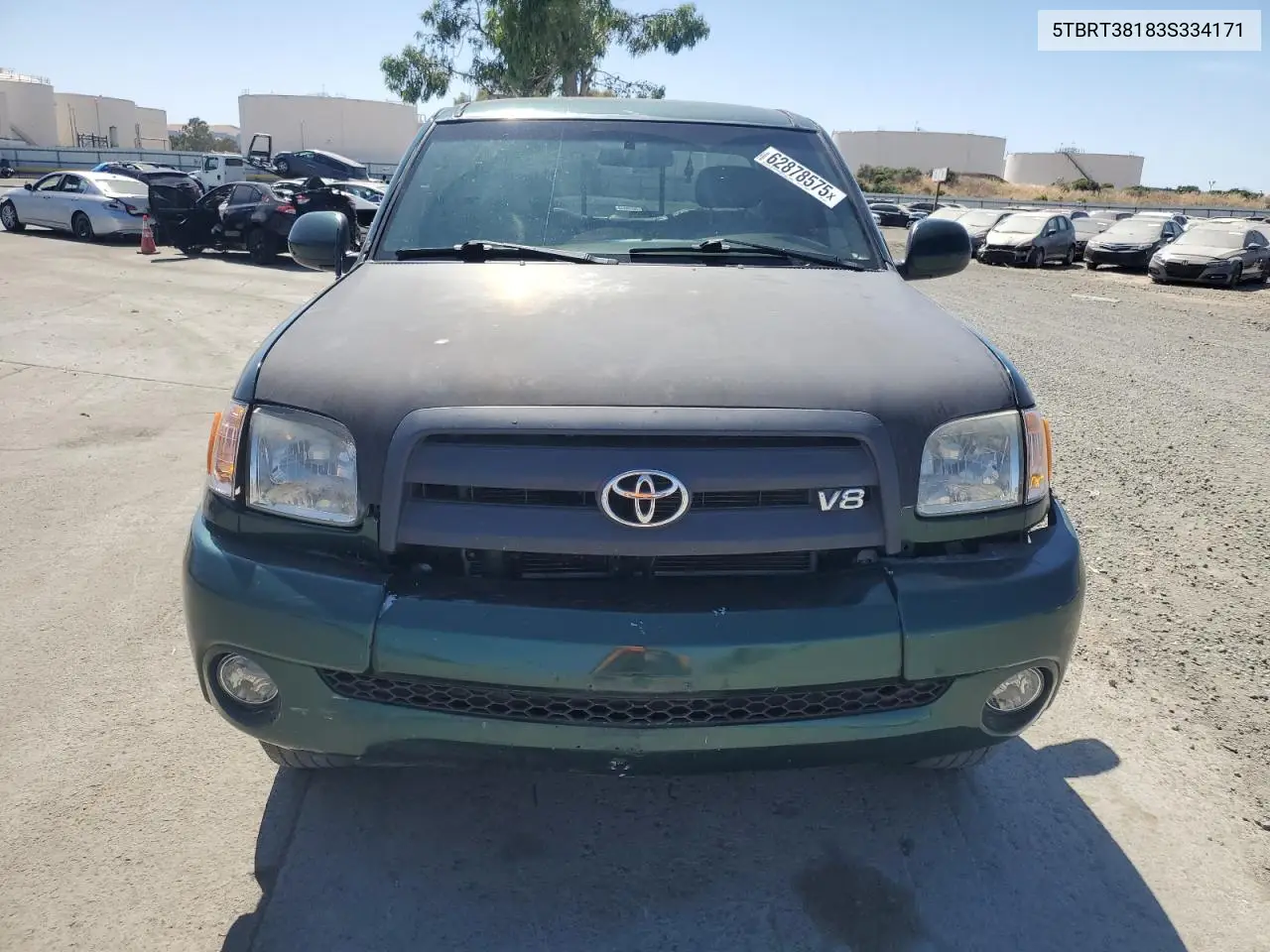 2003 Toyota Tundra Access Cab Limited VIN: 5TBRT38183S334171 Lot: 62878575