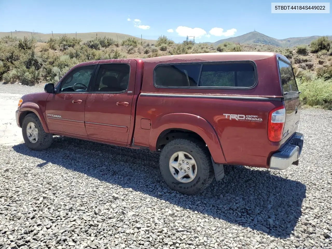 2004 Toyota Tundra Double Cab Sr5 VIN: 5TBDT44184S449022 Lot: 63036025