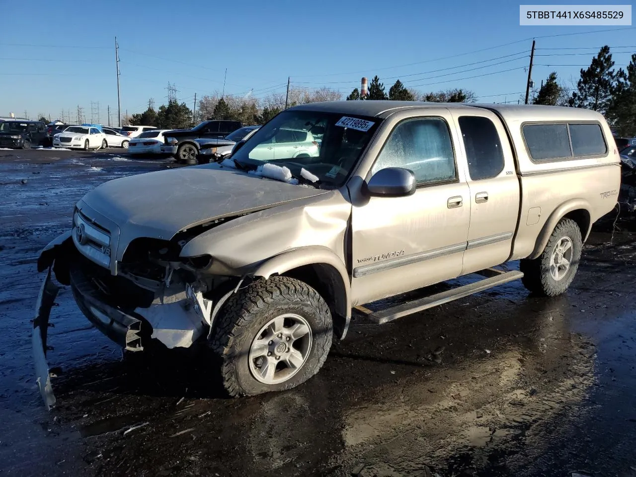 2006 Toyota Tundra Access Cab Sr5 VIN: 5TBBT441X6S485529 Lot: 42219895
