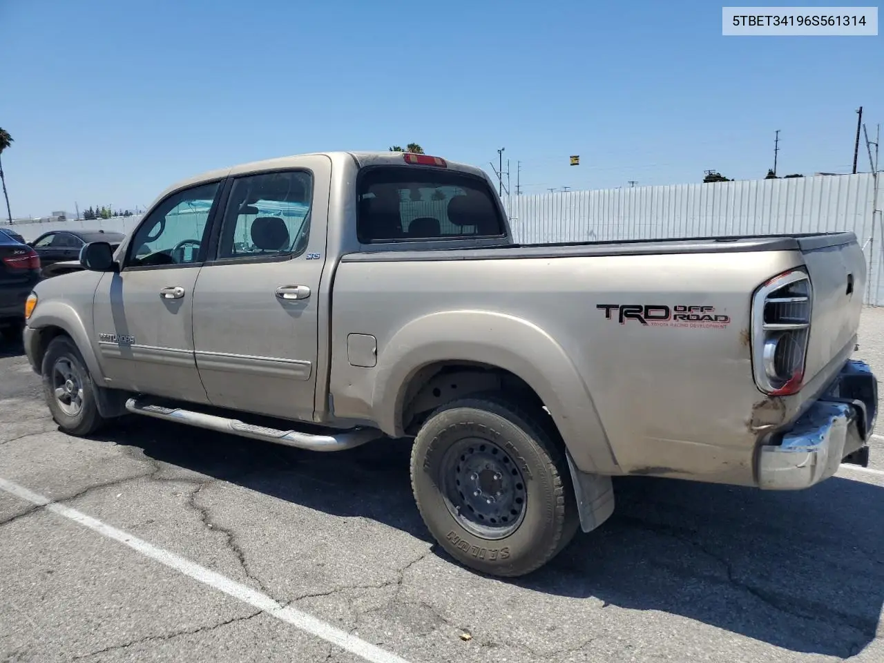 2006 Toyota Tundra Double Cab Sr5 VIN: 5TBET34196S561314 Lot: 62883945
