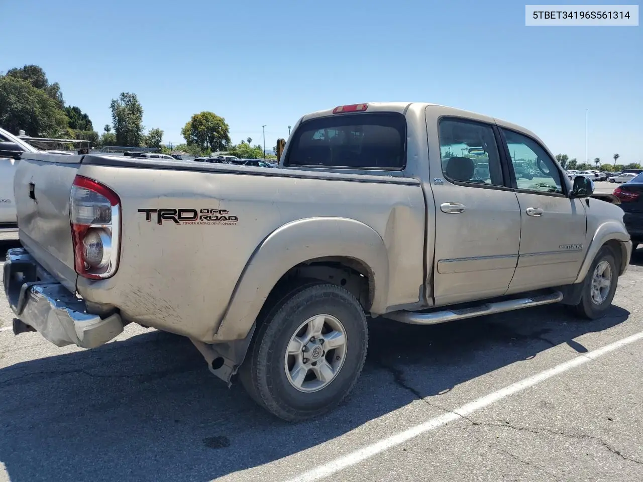 2006 Toyota Tundra Double Cab Sr5 VIN: 5TBET34196S561314 Lot: 62883945