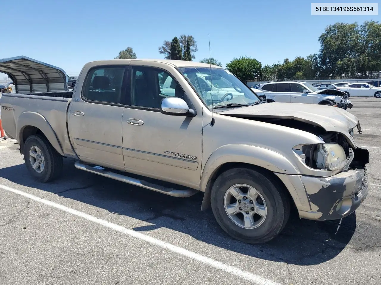 2006 Toyota Tundra Double Cab Sr5 VIN: 5TBET34196S561314 Lot: 62883945