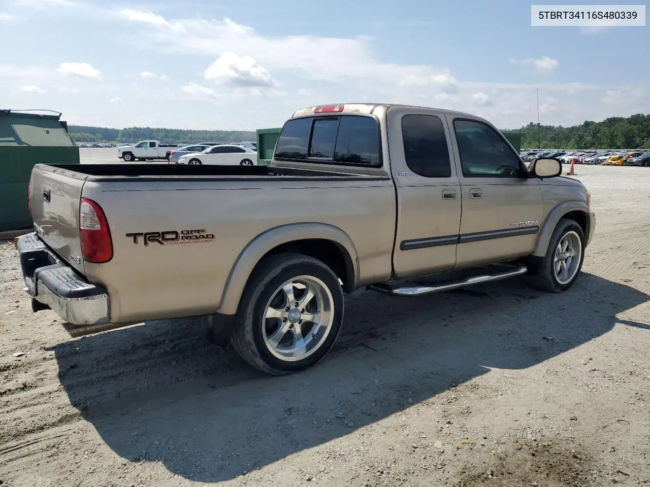 2006 Toyota Tundra Access Cab Sr5 VIN: 5TBRT34116S480339 Lot: 63117595