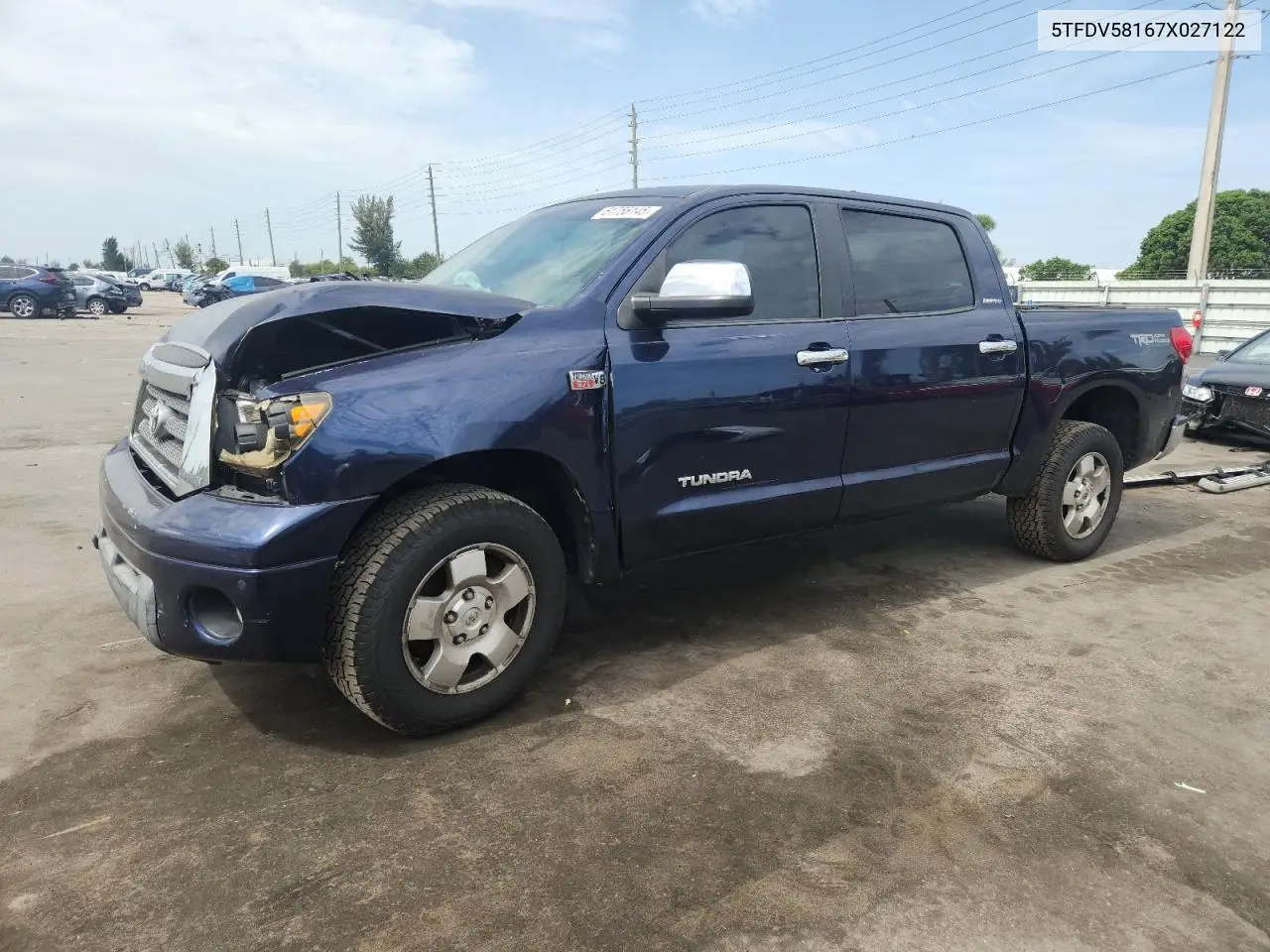 2007 Toyota Tundra Crewmax Limited VIN: 5TFDV58167X027122 Lot: 61758145