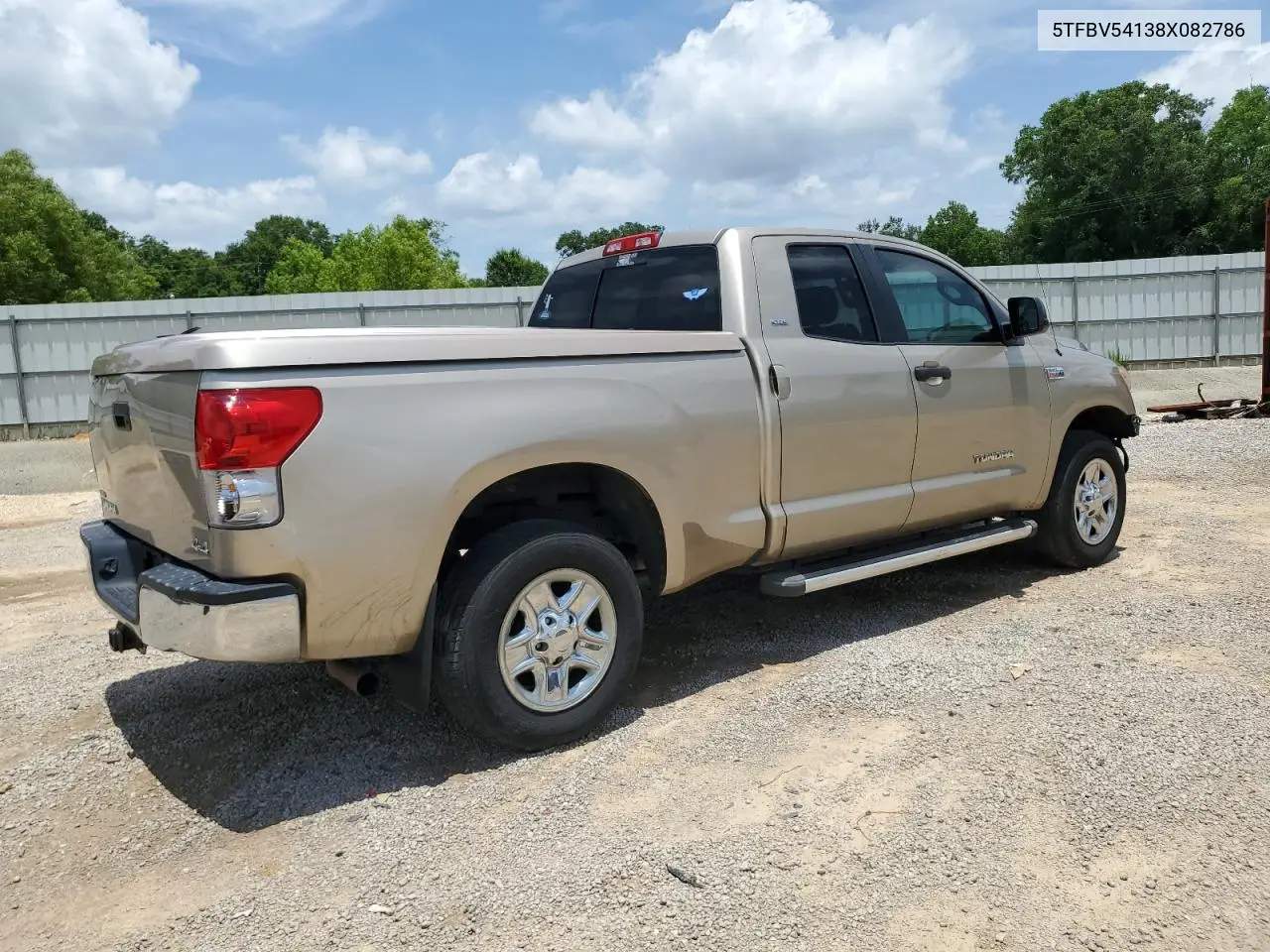 2008 Toyota Tundra Double Cab VIN: 5TFBV54138X082786 Lot: 62119845