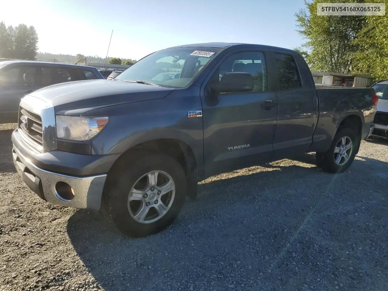 2008 Toyota Tundra Double Cab VIN: 5TFBV54168X065125 Lot: 62803565