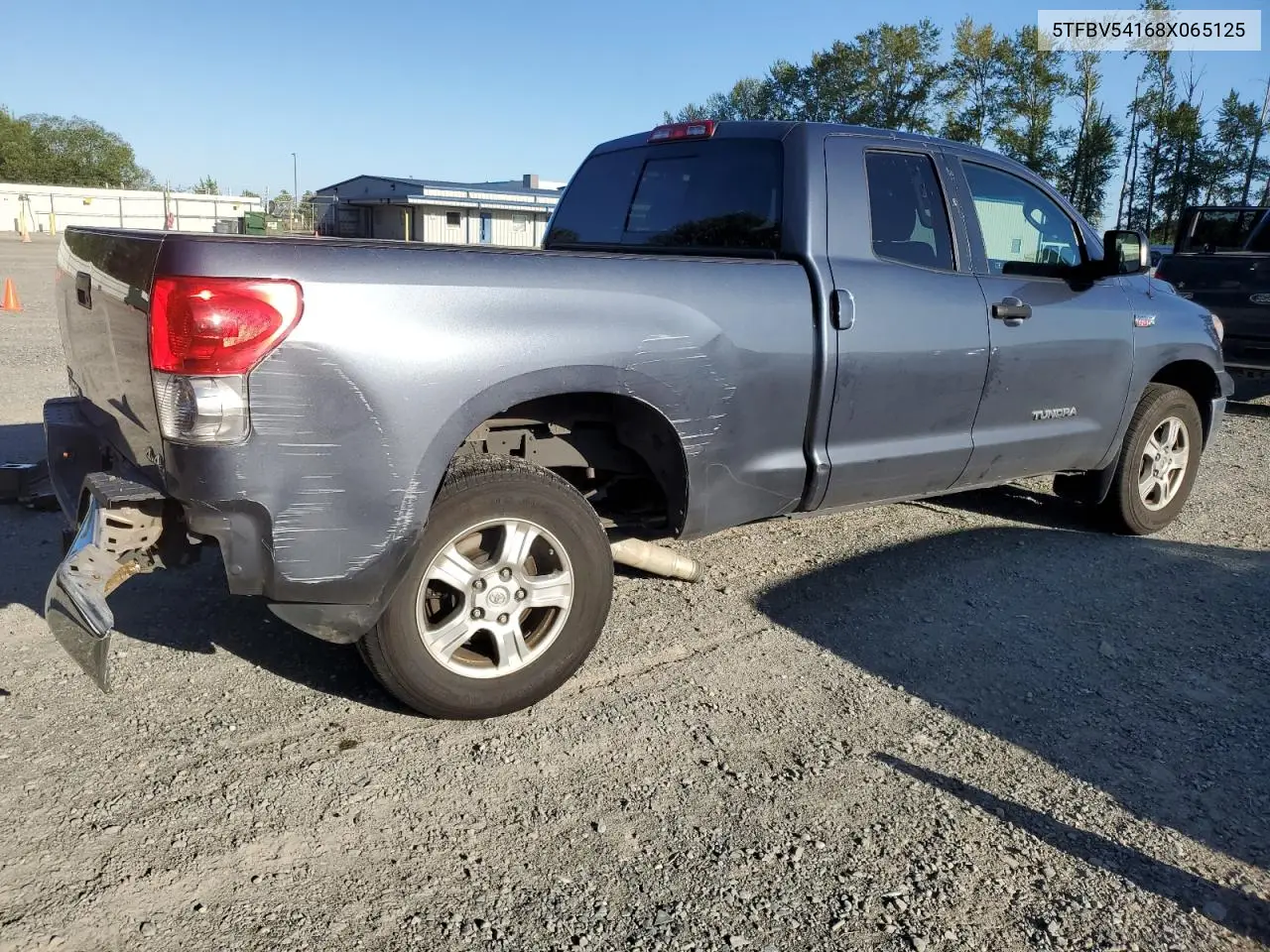 2008 Toyota Tundra Double Cab VIN: 5TFBV54168X065125 Lot: 62803565