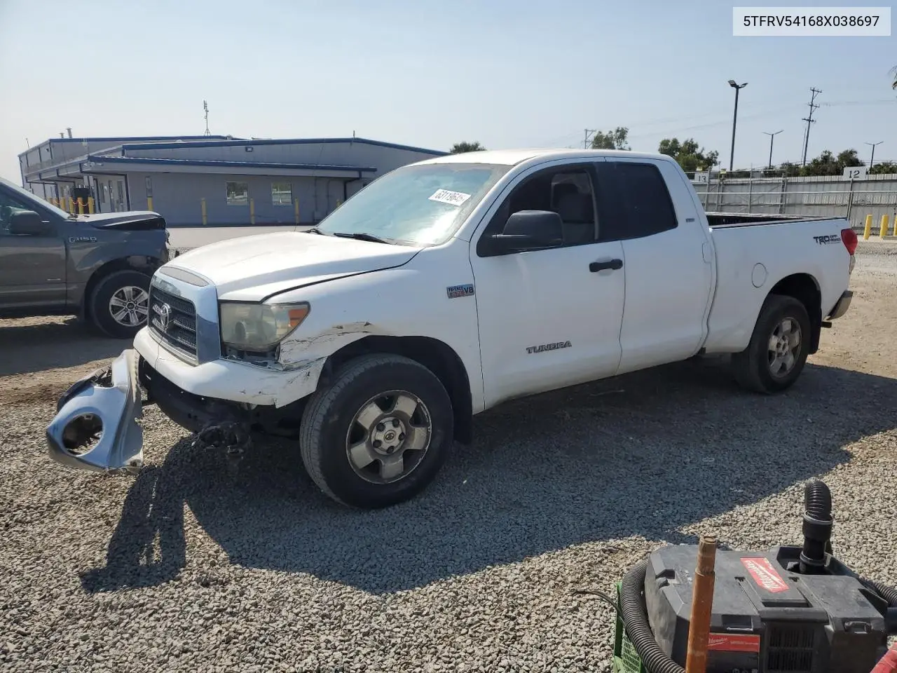 2008 Toyota Tundra Double Cab VIN: 5TFRV54168X038697 Lot: 63119645