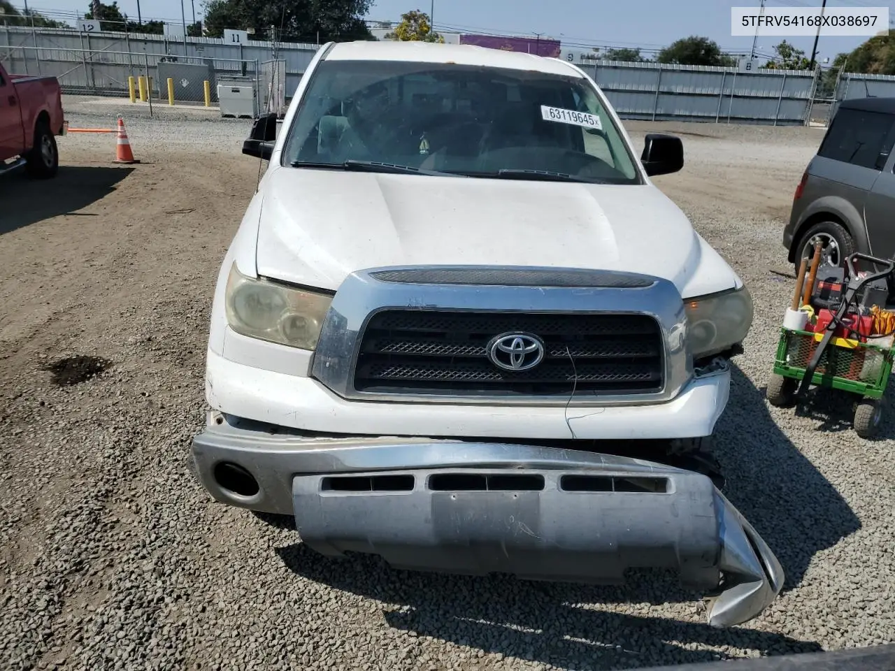 2008 Toyota Tundra Double Cab VIN: 5TFRV54168X038697 Lot: 63119645
