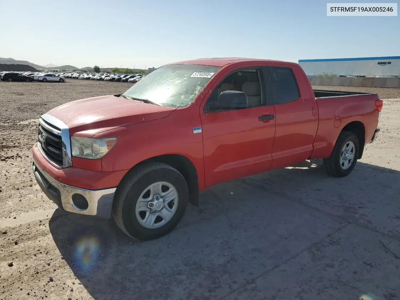 2010 Toyota Tundra Double Cab Sr5 VIN: 5TFRM5F19AX005246 Lot: 57240595