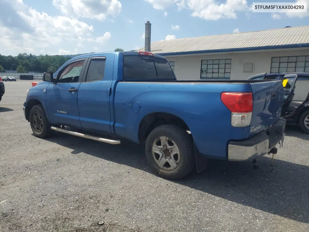 2010 Toyota Tundra Double Cab Sr5 VIN: 5TFUM5F1XAX004293 Lot: 62662925