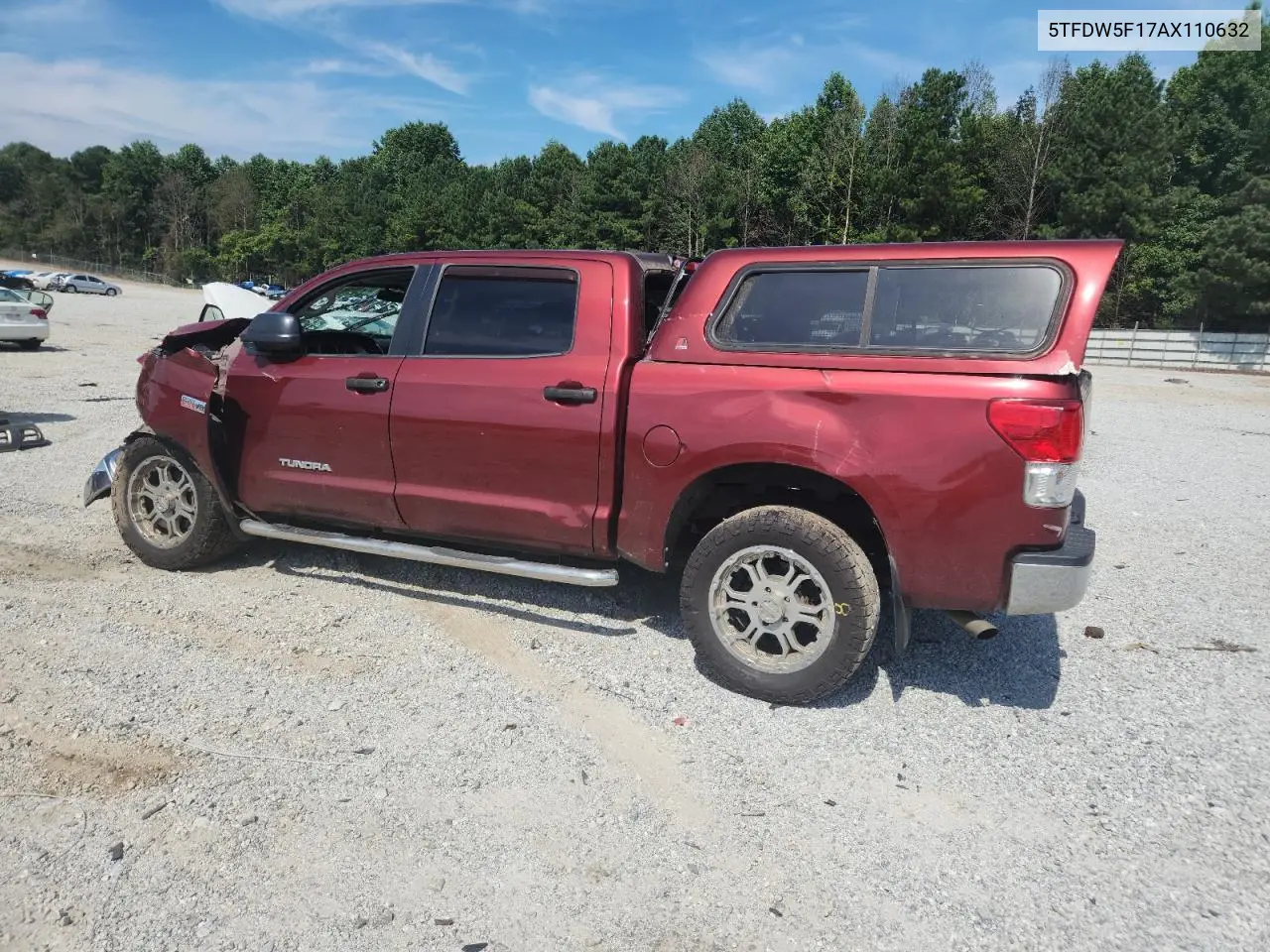 2010 Toyota Tundra Crewmax Sr5 VIN: 5TFDW5F17AX110632 Lot: 63029025