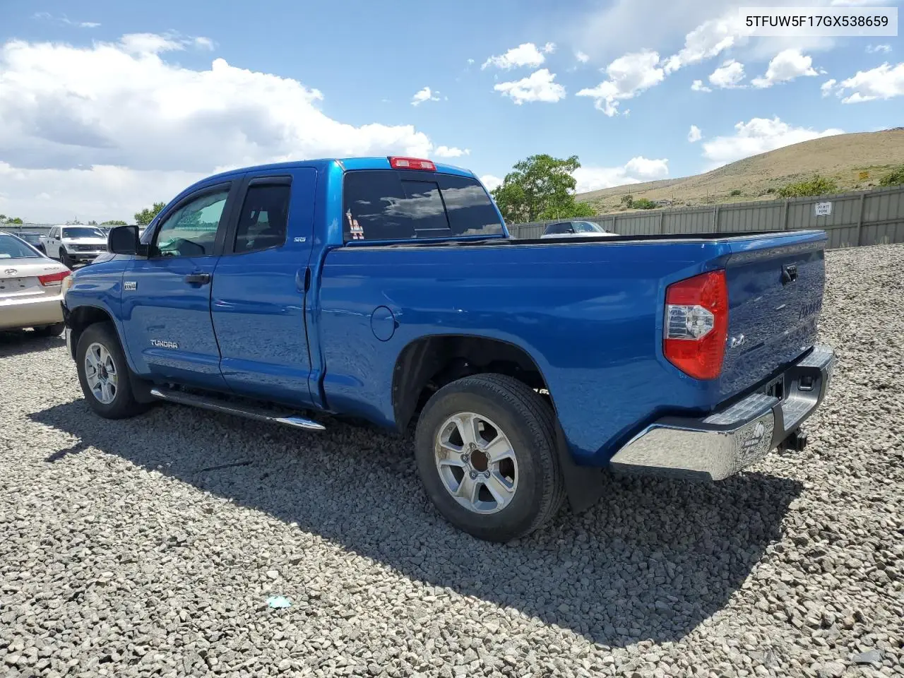 2016 Toyota Tundra Double Cab Sr VIN: 5TFUW5F17GX538659 Lot: 62005315